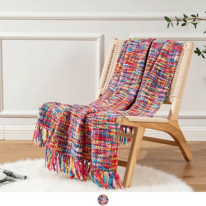 Colorful Woven Throw Blanket.