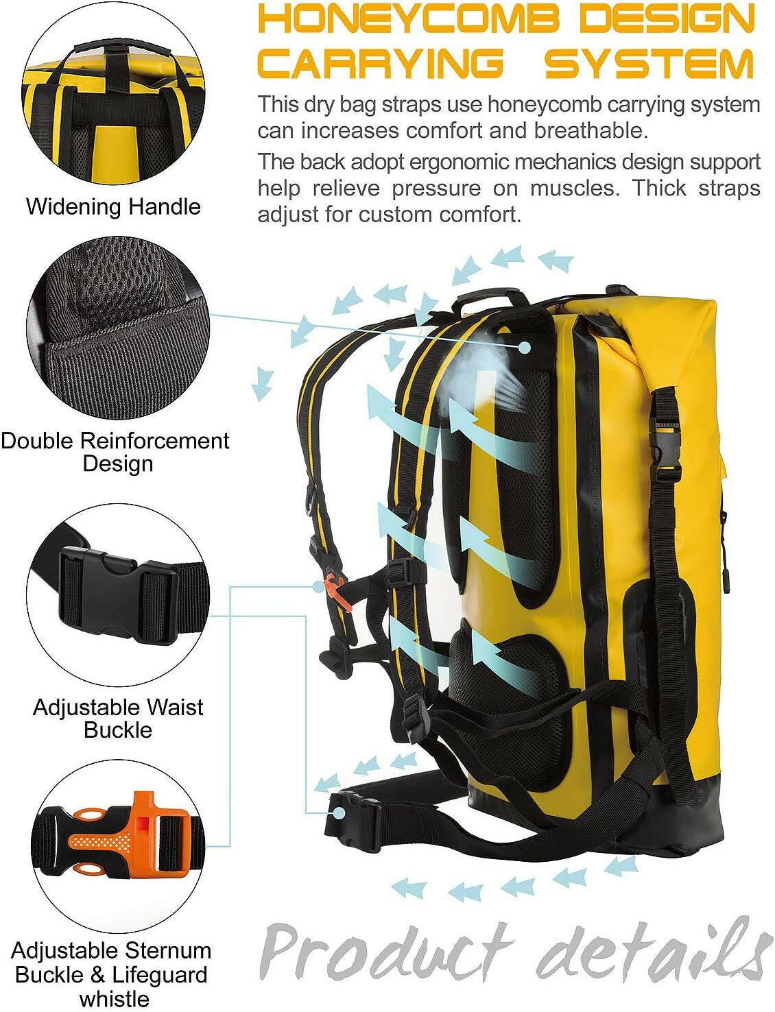 Waterproof Backpack Dry Bag 20L/30L/40L, Floating Dry Backpack Waterproof for Men, Dry Sack Waterproof Bag for Kayak.