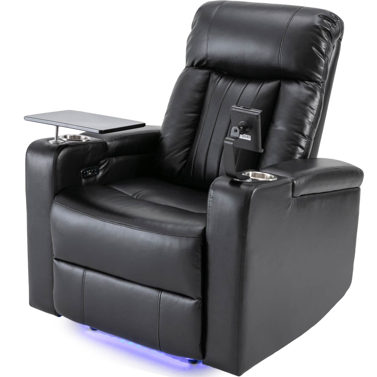 Premium Power Recliner with Storage Arms, Cupholders, Swivel Tray