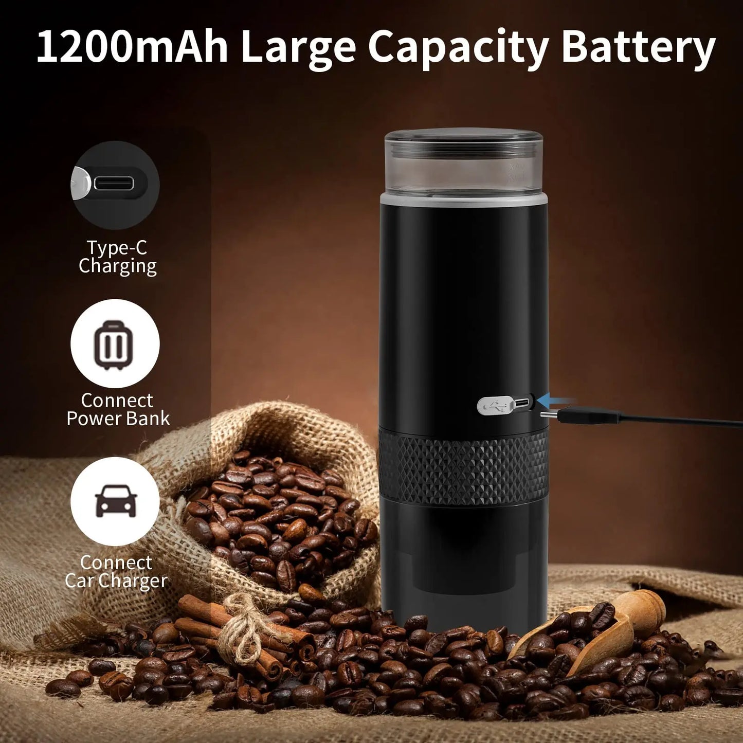 New Portable Coffee Machine Coffee Maker Electric Capsule Ground Coffee Brewer Fit for Coffee Powder and Coffee Capsul.