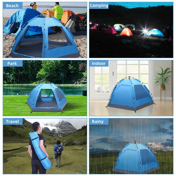 Automatic Family Tent Instant Pop Up Waterproof for Camping Hiking.