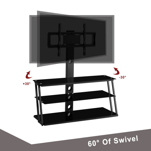 Multi-Function Angle And Height Adjustable Tempered Glass TV Stand