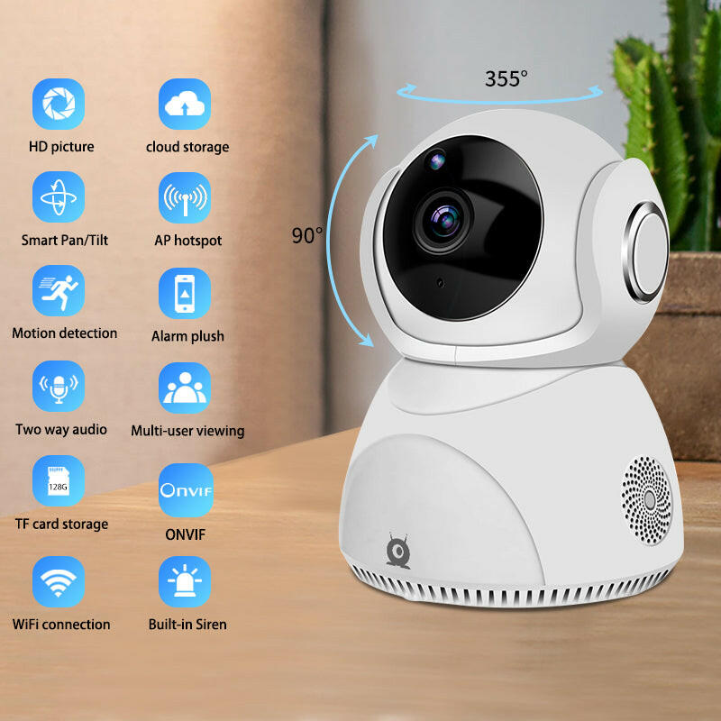 HD 1080P Camera 360° Panoramic PTZ Wireless Wifi Camera.