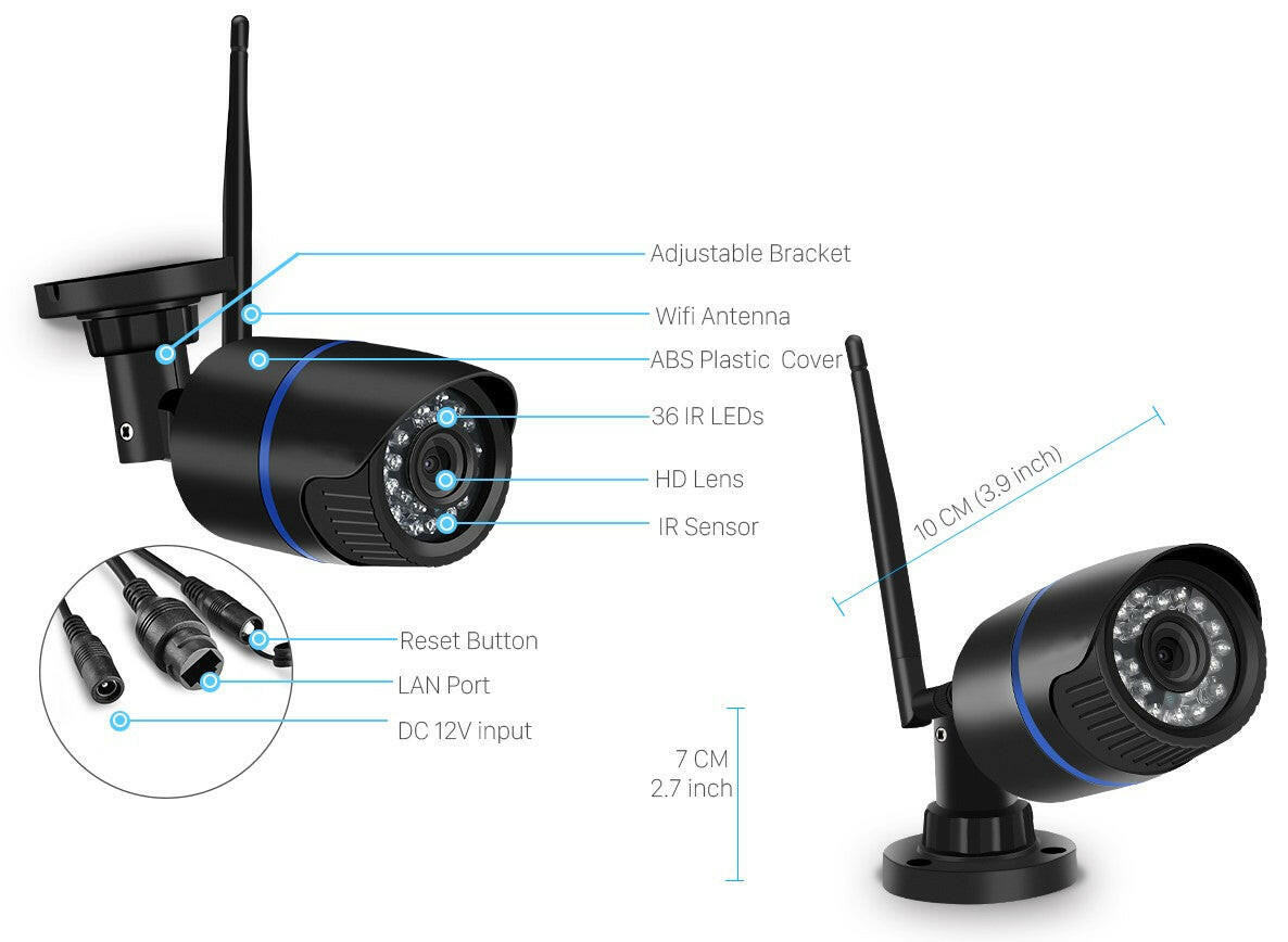 1080P HD Wireless Security Indoor Outdoor Waterproof Camera.