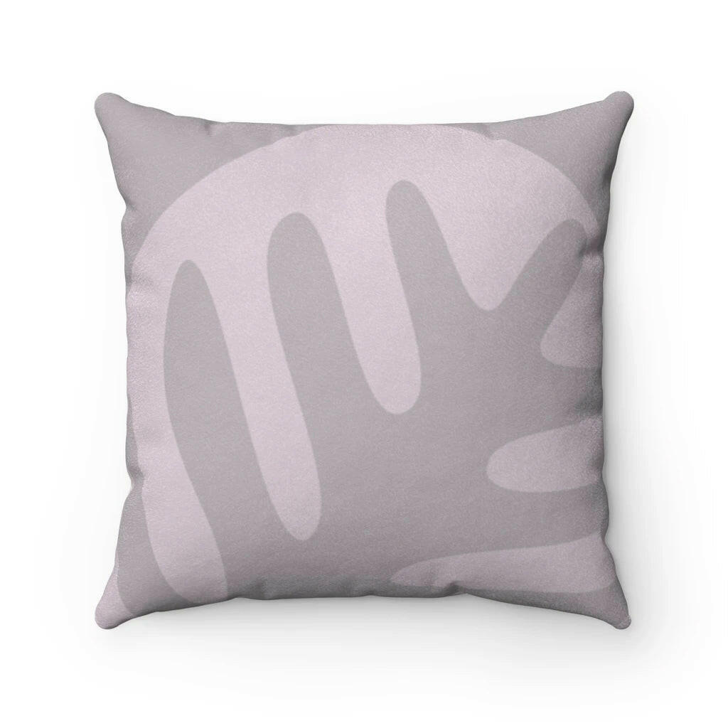 Abstract Pink Leaf Double Sided Print Faux Suede Home Decor Cushion.