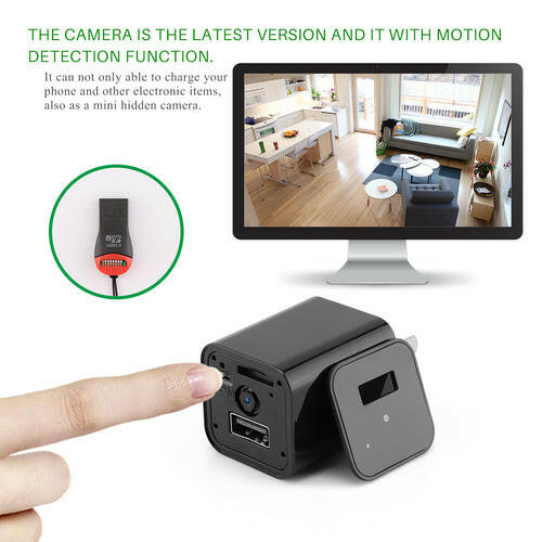 Hidden Camera HD 1080P USB Charger Home Security.