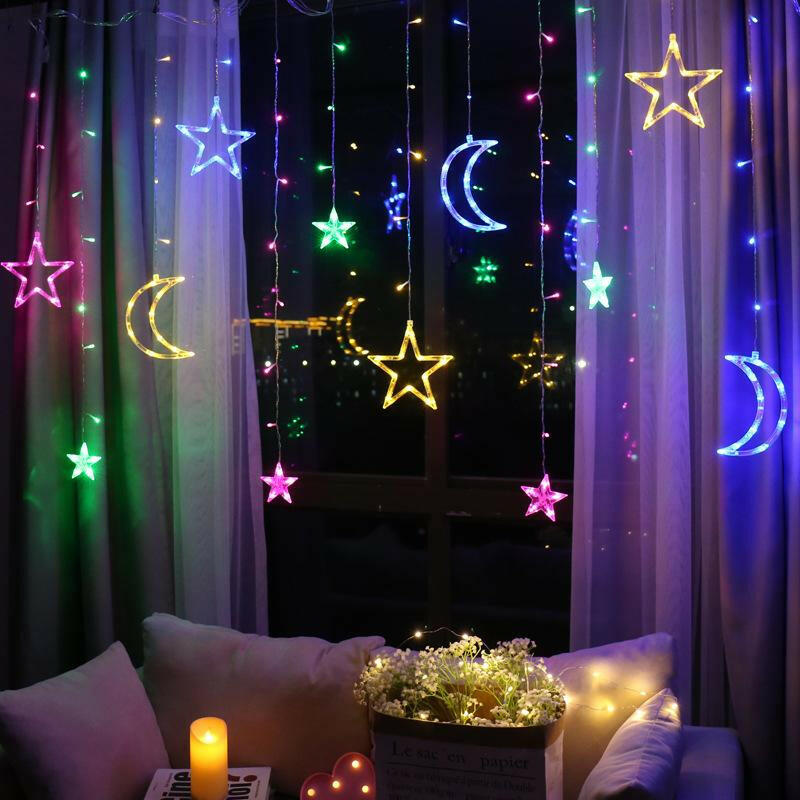 Moon Star Lamp String Xtmas Light Remote Control.