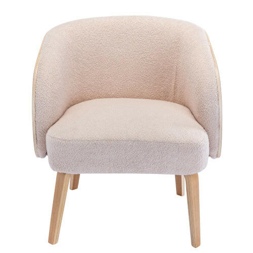 Lamb-hair Acent Chair Upholstered Living Room Chair Bedroom Chair.