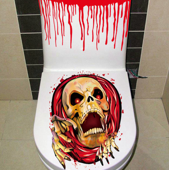 Halloween 3D wall stickers Toilet Cover Sticker.