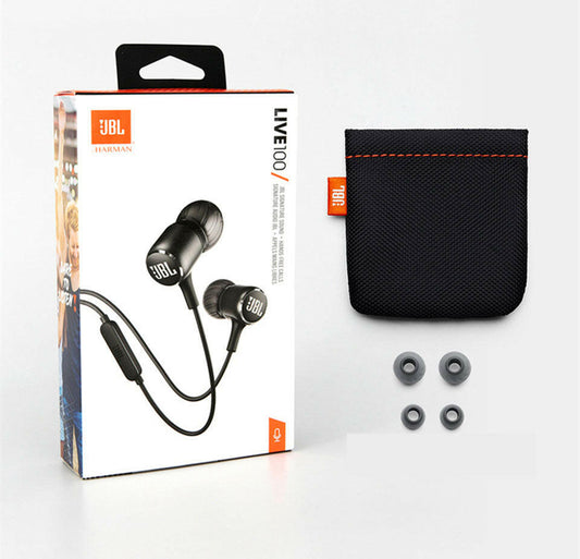 JBL LIVE100 3.5mm Wired Earphones Stereo Sound Line Control.