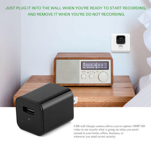 Hidden Camera HD 1080P USB Charger Home Security.