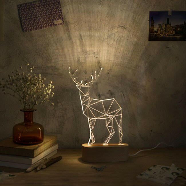 Transparent Fawn LED light.