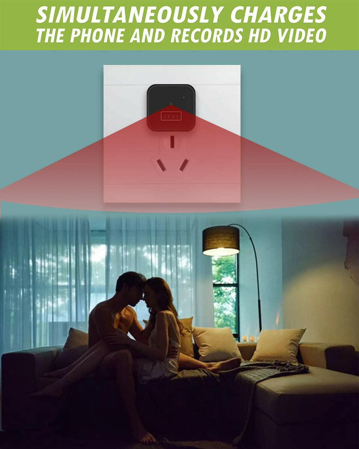 Hidden Camera HD 1080P USB Charger Home Security.