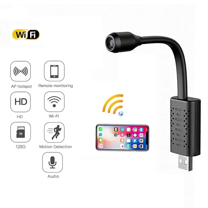 Wifi Mini DIY Camera USB 1080P Camera Motion Detect Home Security.