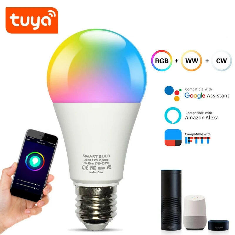 Smart Bulb E26 Wifi Light Compatible with Tuya Alexa Google Assistant.