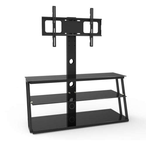 Multi-Function Angle And Height Adjustable Tempered Glass TV Stand