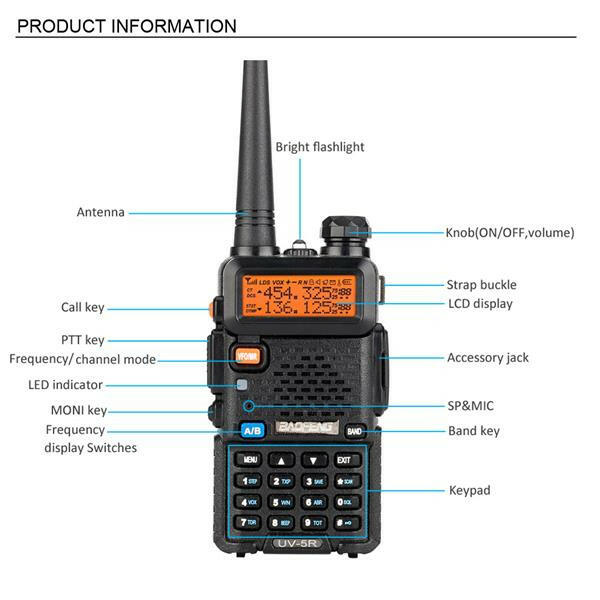 6pcs BAOFENG 1.5" LCD 136~174MHz / 400~520MHz Dual Band Walkie Talkie.