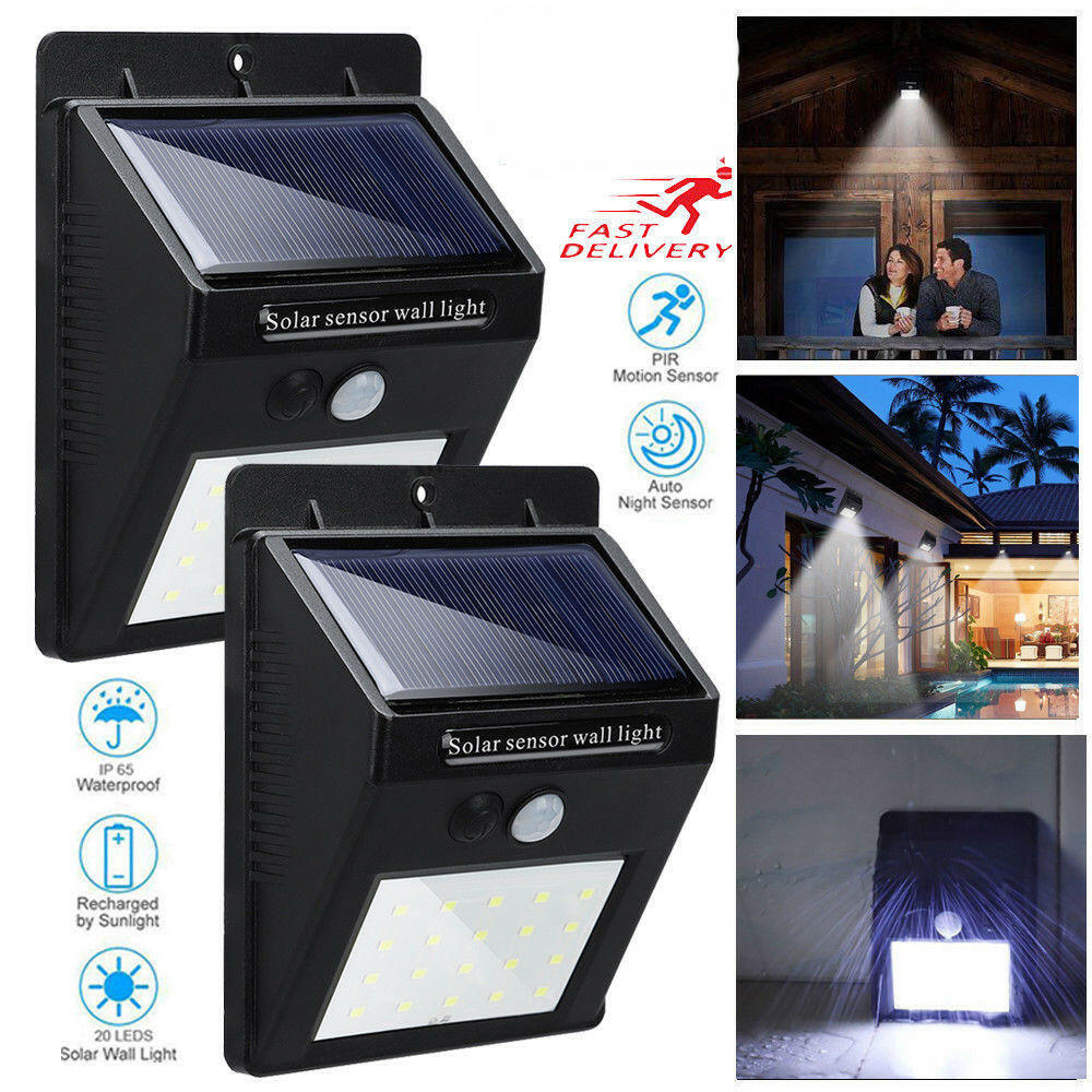 Waterproof 20 LED Solar Motion Sensor Wall Light.