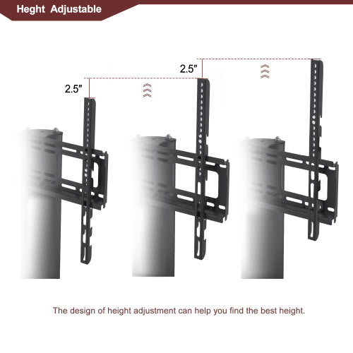 Multi-function TV Stand Height Adjustable Bracket Swivel 3-Tier