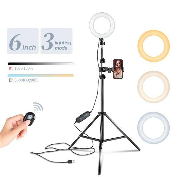 6-inch Ring Light Mountain Clip Light Stand Bluetooth Set.