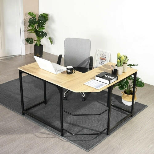 L Shaped Computer Desk PC Laptop Table Wood Workstation Furniture.