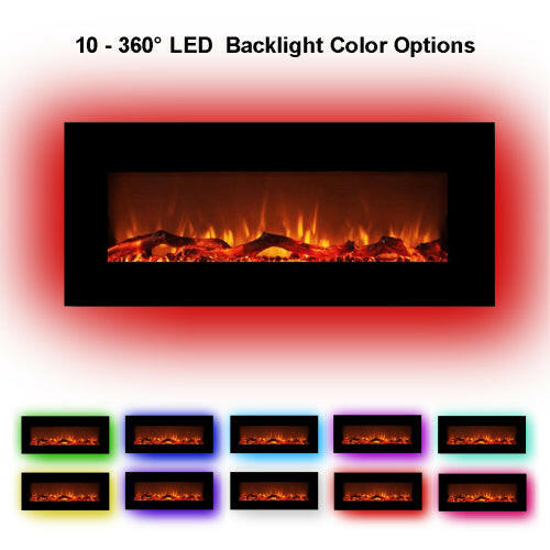 42 Inch Wall-Mounted Electronic Fireplace 10 Colors CSA Certification.