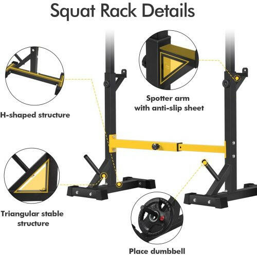 Squat Rack Stand Barbell Free Press Bench Home Gym Dumbbell Racks.