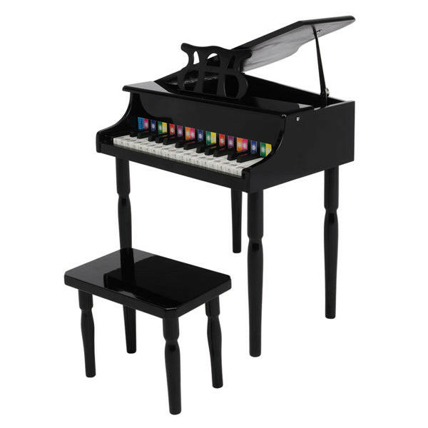 Wooden Toys 30-key Children's Wooden Piano with Music Stand.