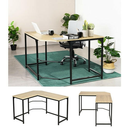 L Shaped Computer Desk PC Laptop Table Wood Workstation Furniture.