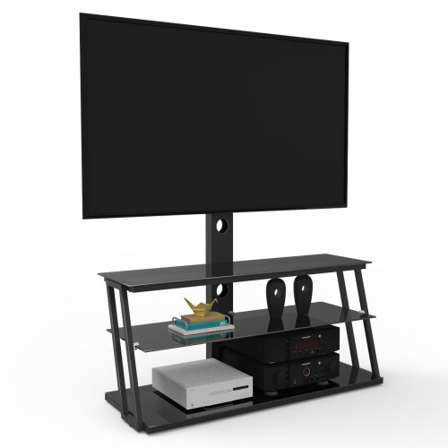 Multi-Function Angle And Height Adjustable Tempered Glass TV Stand