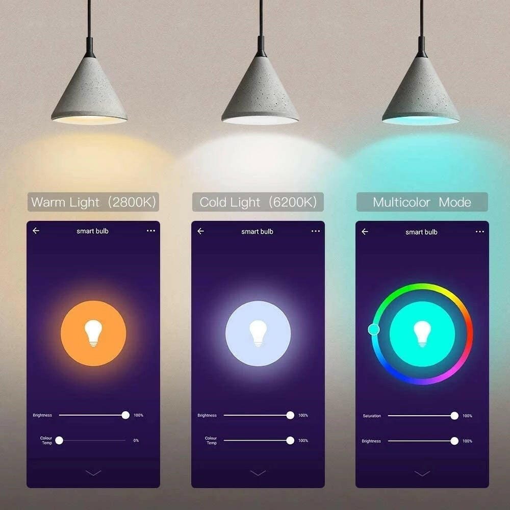 Smart Bulb E26 Wifi Light Compatible with Tuya Alexa Google Assistant.