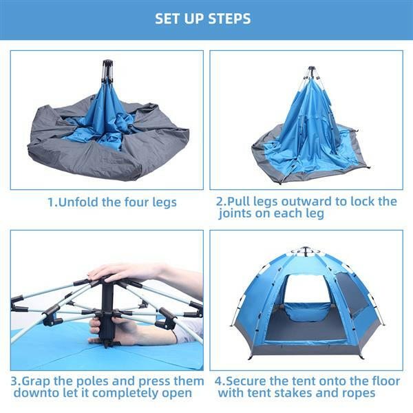 Automatic Family Tent Instant Pop Up Waterproof for Camping Hiking.