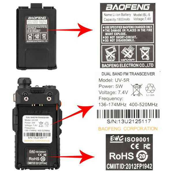 6pcs BAOFENG 1.5" LCD 136~174MHz / 400~520MHz Dual Band Walkie Talkie.