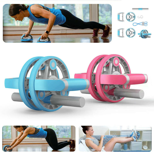 Multifunctional Abdominal Wheel Pull Strap Gym Fitness Training Set.