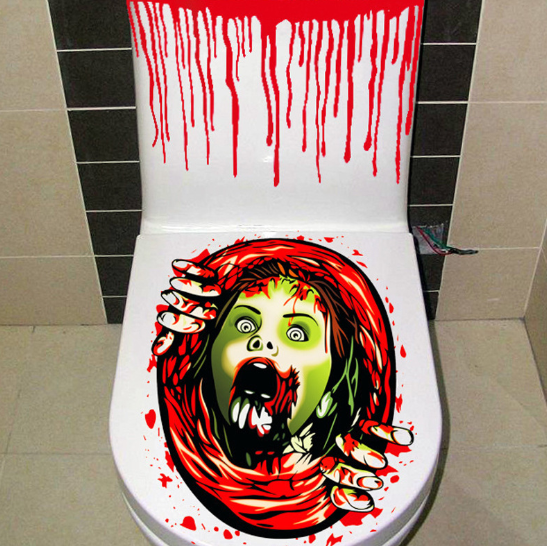 Halloween 3D wall stickers Toilet Cover Sticker.