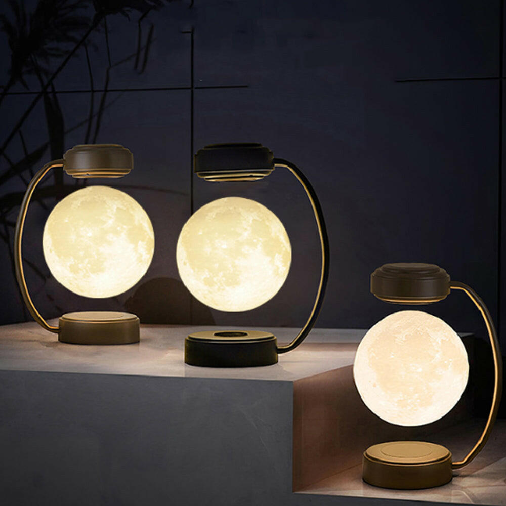 Creativity Magnetic Levitation Moon Lamp LED Rotating Dangling Lamp.