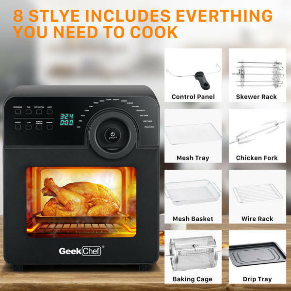 Mini Air Fryer Oven Toaster 4 Slice Toaster Convection Airfryer.