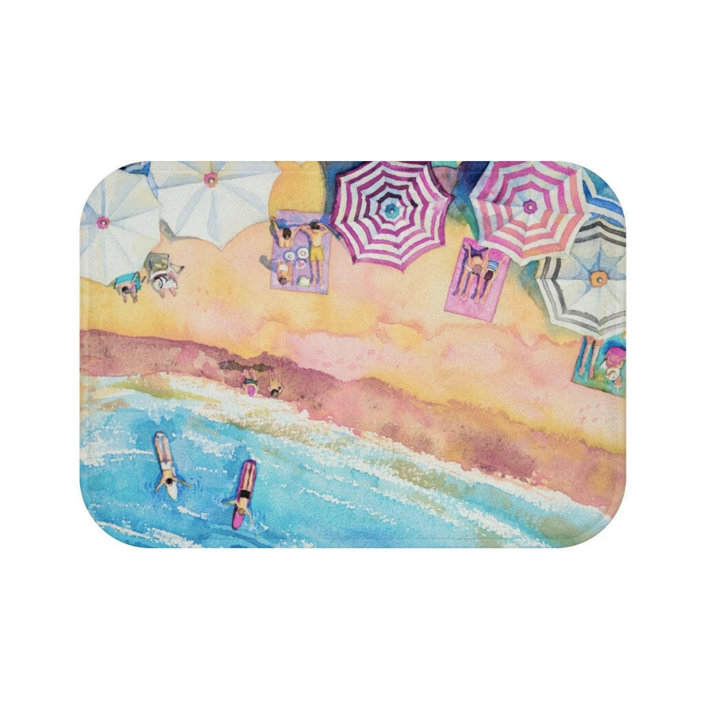 Colorful Day at the Beach Bath Mat Home Accents.