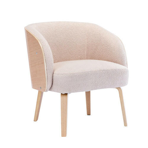 Lamb-hair Acent Chair Upholstered Living Room Chair Bedroom Chair.