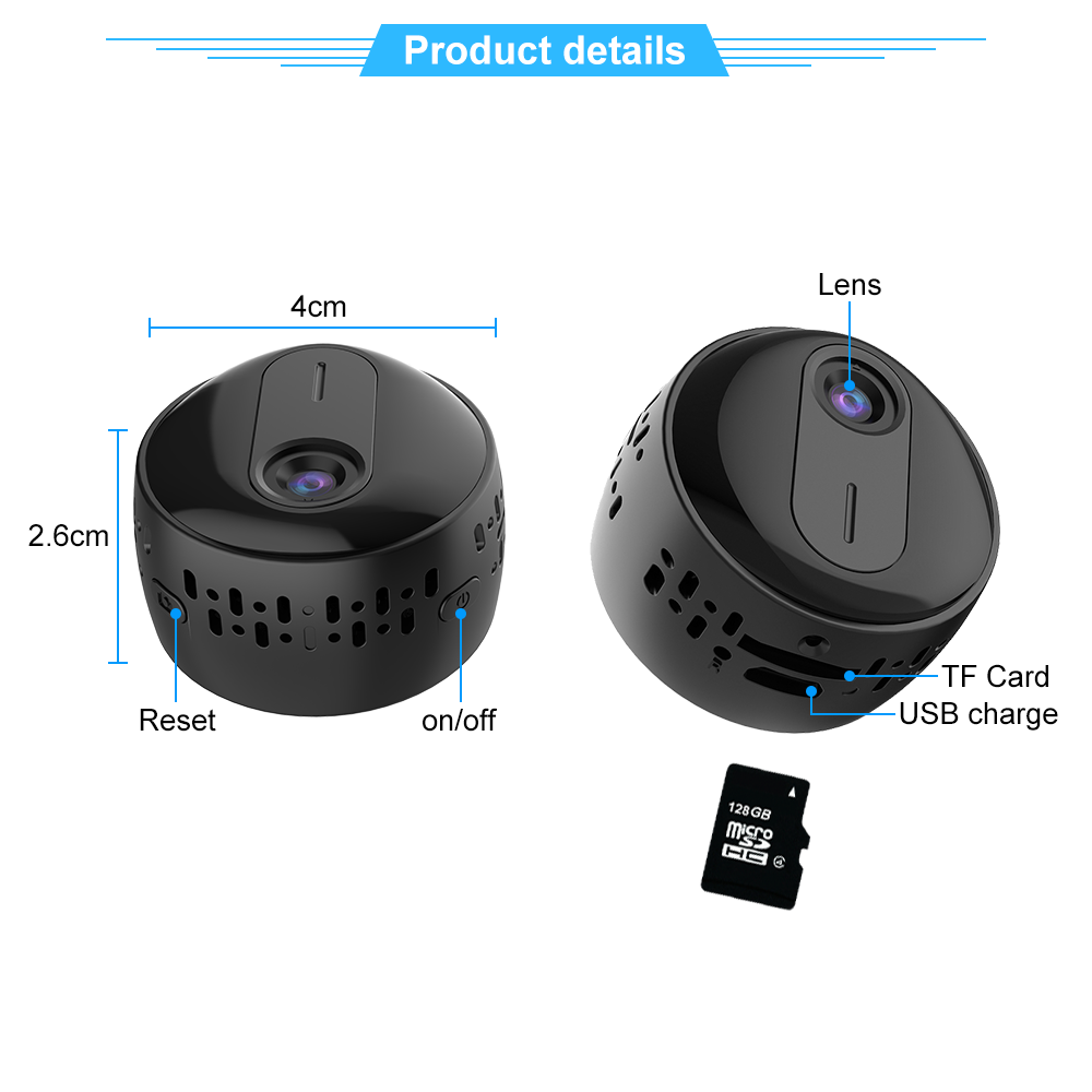 2MP 1080P HD Wifi Camera Smart Home Security Mini Camcorder.