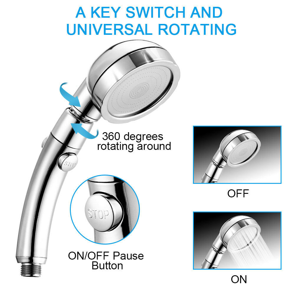 Adjustable Water Saving Shower Head Three Mode.