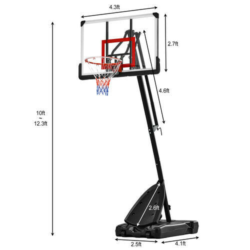 Basketball Hoop Basketball System 7.5ft-10ft Height Adjustable.