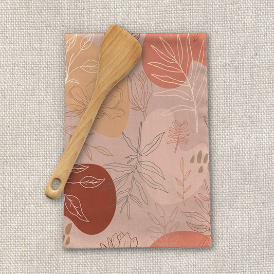 Pink Abstract Desert Tea Towel.