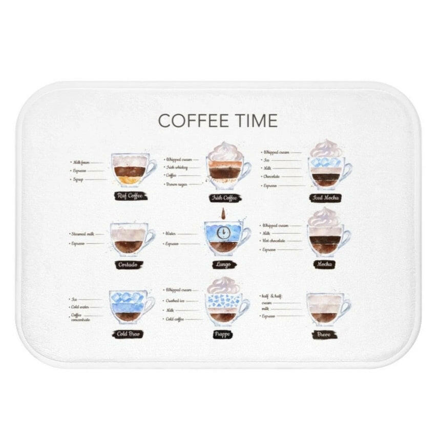 Coffee Time Drinks Bath Mat Home Accents.