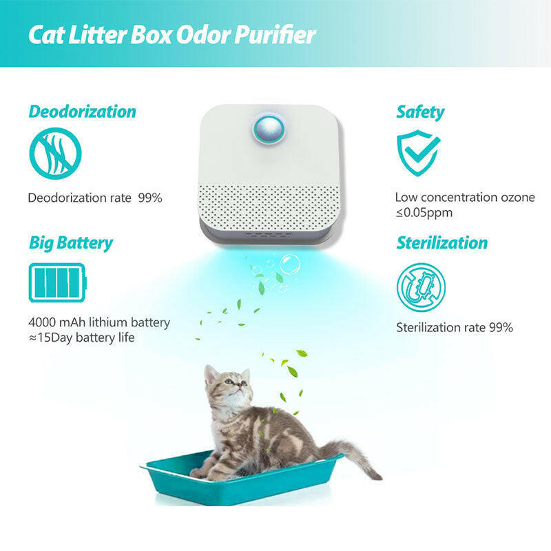 Smart Cat Odor Purifier for Cat Litter Box Deodorizer Dog Air Cleaner.