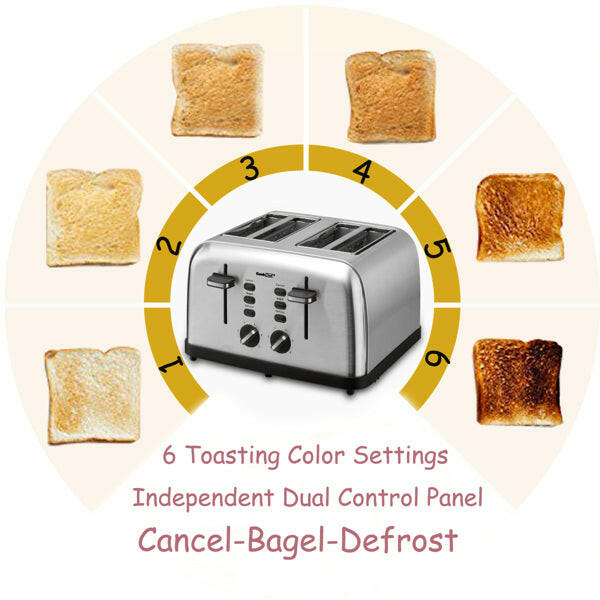 Mini Toaster Stainless Steel Extra-Wide Slot with Multifunction.