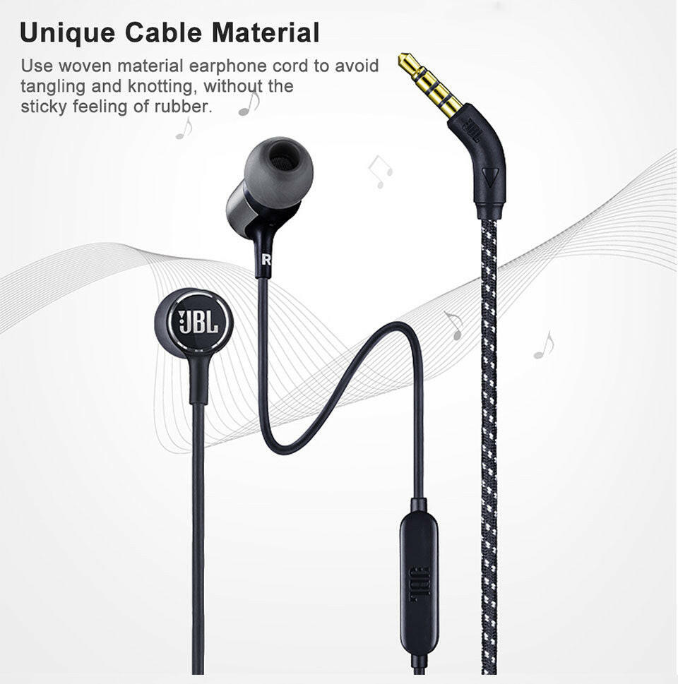 JBL LIVE100 3.5mm Wired Earphones Stereo Sound Line Control.