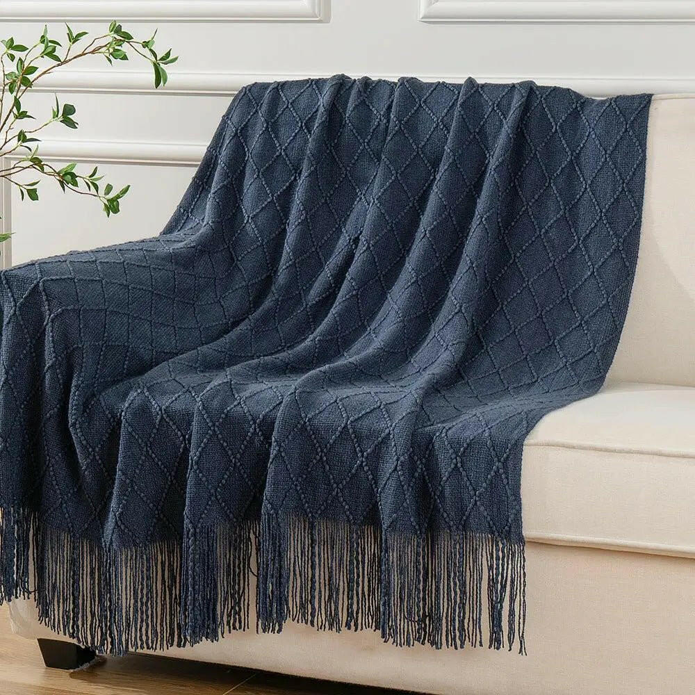 Decorative Fringe Throw Blanket.