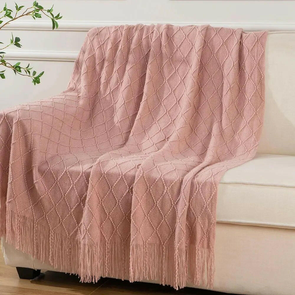 Decorative Fringe Throw Blanket.