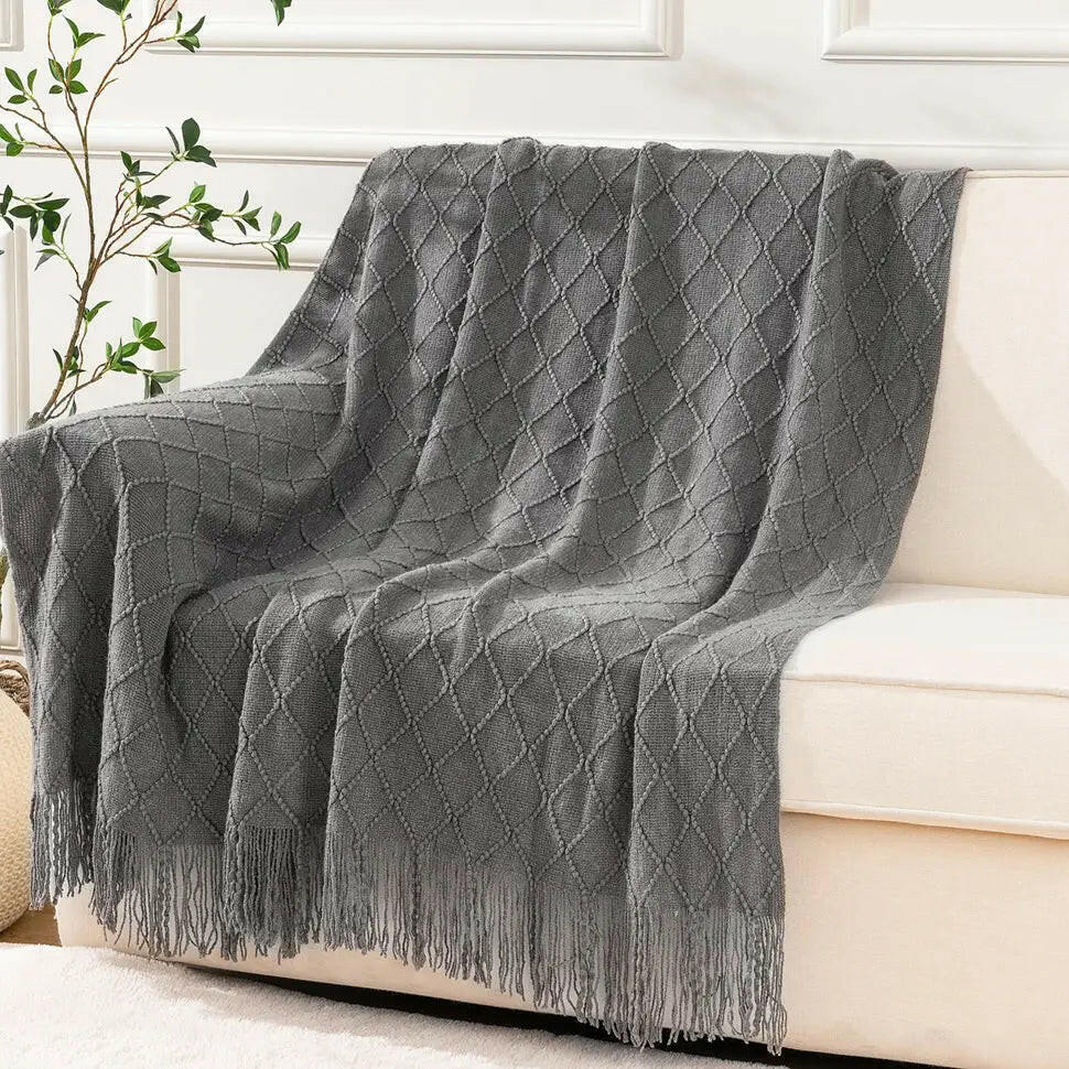 Decorative Fringe Throw Blanket.